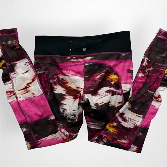Lululemon Size 8 Speed Tight Leggings Pigment Wind Berry Pink Maroon Pockets‎ - Picture 7 of 8